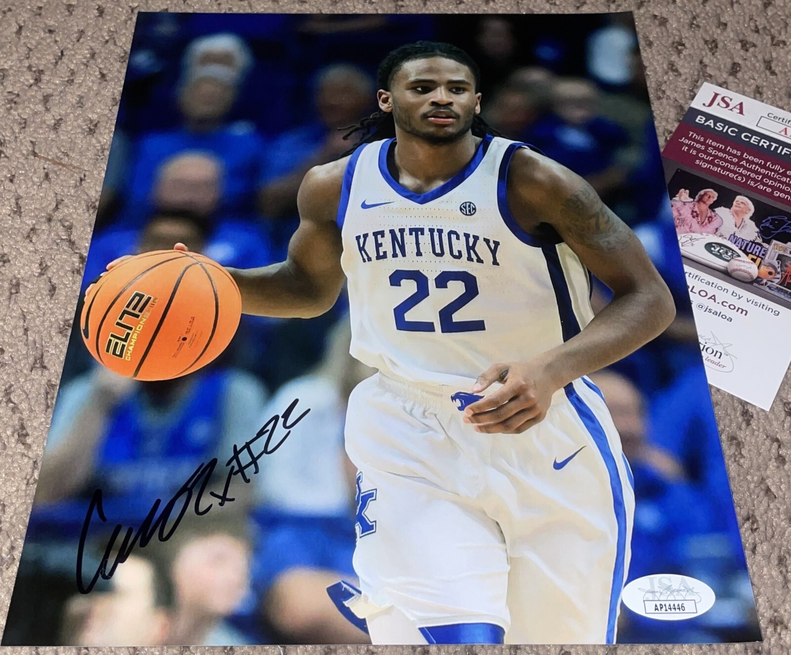 CASON WALLACE SIGNED 8X10 PHOTO JSA AUTOGRAPH KENTUCKY BASKETBALL CAT UK WILDCAT 