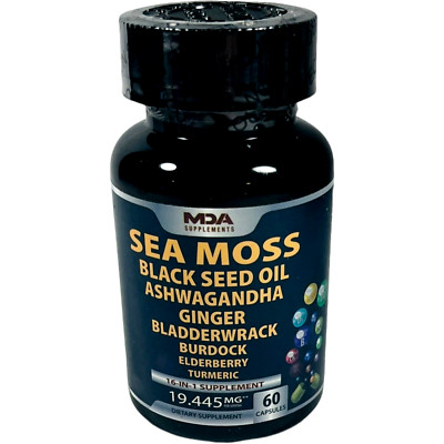 MDA Supplements Sea Moss 16-in-1 Capsules - 19.445 mg - 60 Count - EX 05/26