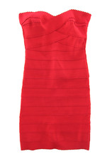 Teeze Me Red Stretch Layered Strapless Bodycon Prom Party Dress Women Small