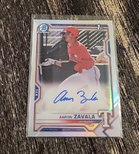 2021 Bowman Draft Chrome Aaron Zavala 1st /499 Refractor Auto Rangers CDA-AZ SP