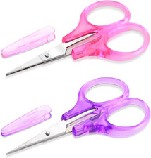 2 Pcs 3" Small Craft Scissors Mini Travel Embroidery Scissors with Cover Small S