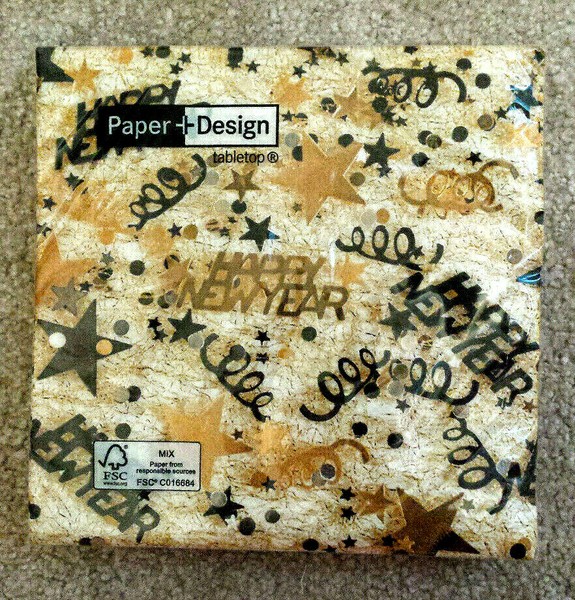 Servietten Happy New Year Silvester Stylisch Lunch Gold Schwarz 33X33 Neu-image