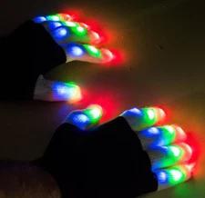 LED Colorful Flashing Finger Lighting Gloves
