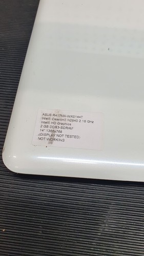 Asus R417MA-WX0144T Laptop Celeron N2840 HD Graphics 2GB DDR3 Ram For Parts - Afbeelding 3 van 7