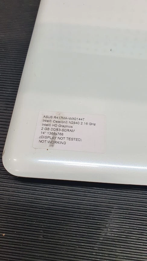 Laptop Asus R417MA-WX0144T Celeron N2840 Gráficos HD 2GB DDR3 Ram Para Piezas - Imagen 3 de 4