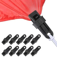 10Pcs Adjustable Heavy Duty Lock Grip for Tarp & Shade Cloth Plastic Clips Black