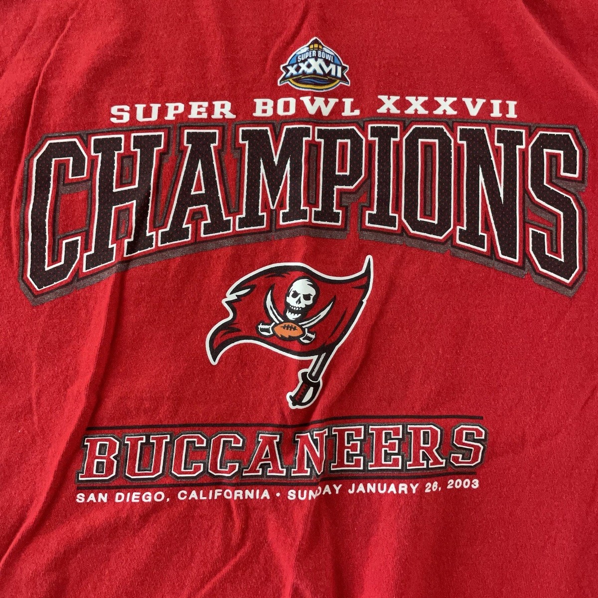 Tampa Bay Bucs Super Bowl 37 Champs Short Sleeve T Shirt Men's L