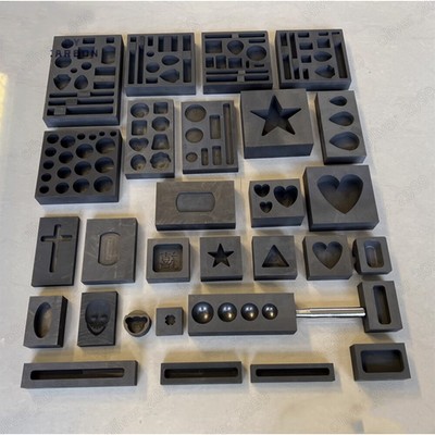1pcs Irregular Graphite Mold Porous Crucible Metal Ingot Gold and silver Forming