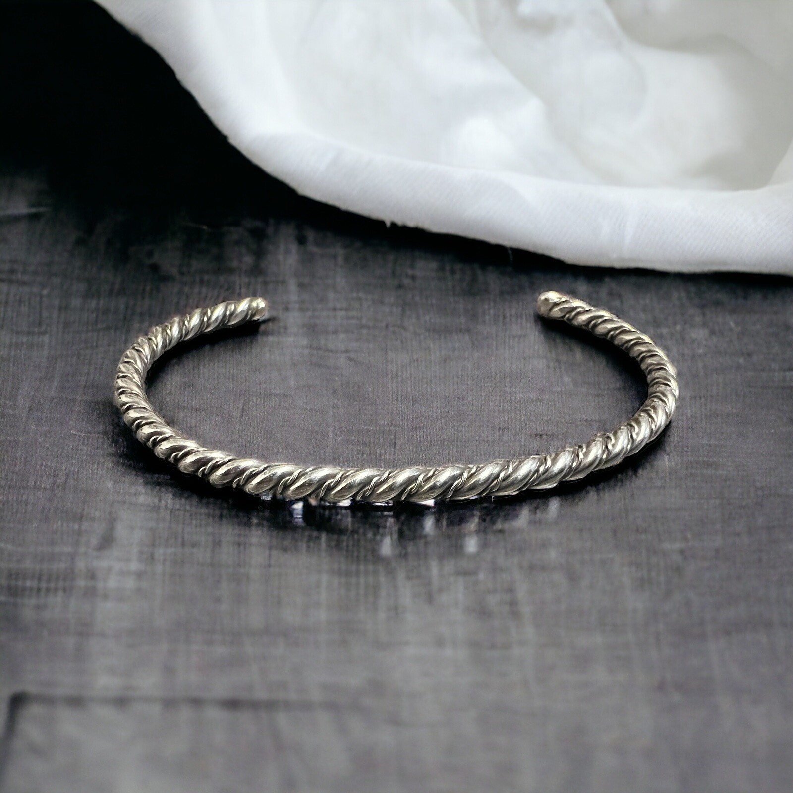 925 solid sterling silver bangle bracelet - image 1