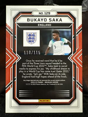 Bukayo Saka 2022-23 Panini Obsidian /115 | eBay