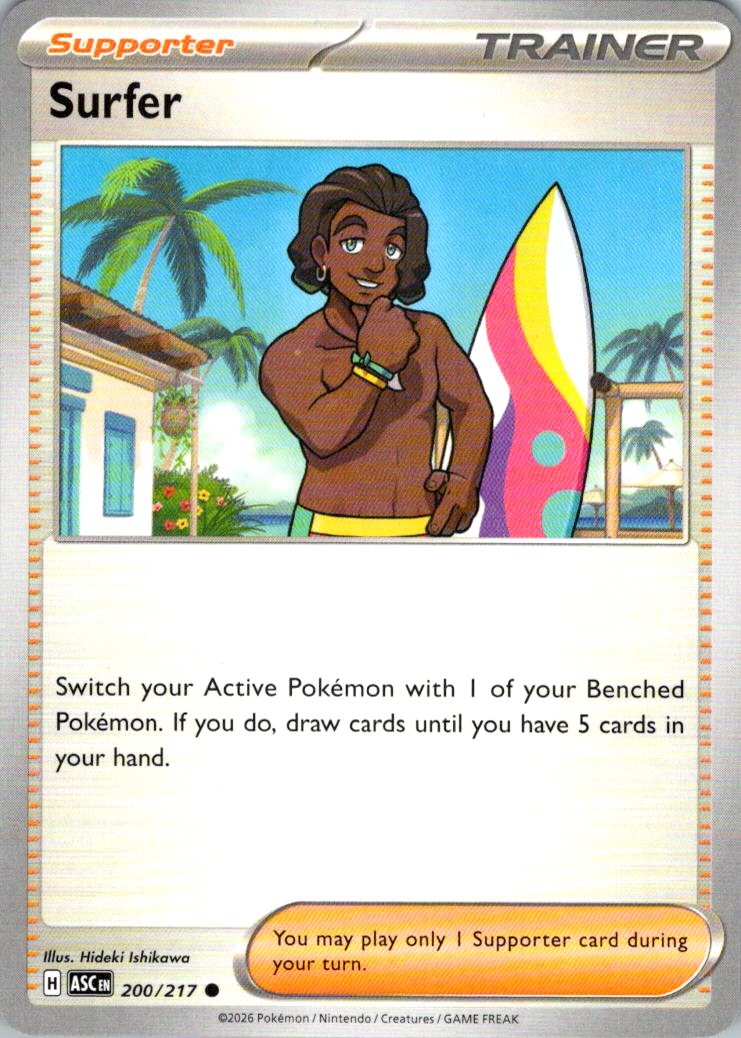 SURFER 200/217 NEAR MINT Common Ascended Heroes Pokemon SURFER