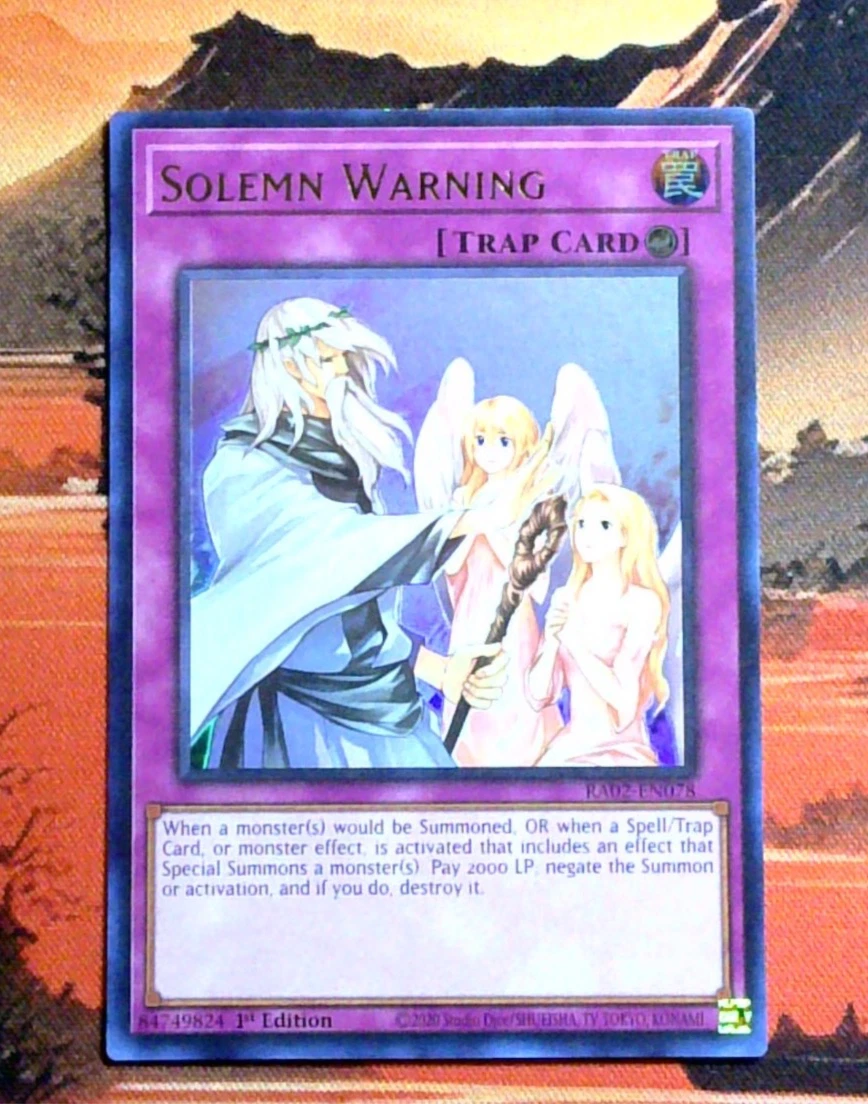 yugioh card solemn warning SDID-AE039 Judgment Unique Starlight Rare edition of the Solemn Warning card Yu-Gi-Oh! TCG Solemn Warning Individual