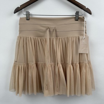 PopFlex Pirouette Skort XL Cafe Au Lait Athletic Tennis Skirt Built In Short NWT