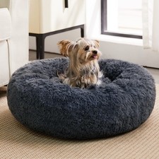 Calming Dog Bed  Cat Bed, Anti-Anxiety Donut Small Dog Beds, Fluffy Faux Fur...