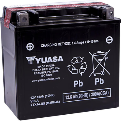 #ad #ad Yuasa Maintenance Free Battery YTX14 BS Motorcycle ATV UTV Street Bike PWC $88.95
