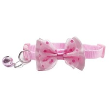 Pet Collar Adjustable Safety Buckle Kitty Puppy Stylish Knitted Bow Tie Dot Bell