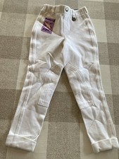 Kinder Saddlecraft weiß dicke Baumwolle zeigen Reithose 20 Taille 17" Bein
