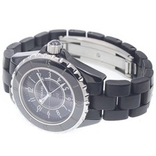 Chanel J12 H0681 33mm Ceramic Black Dial Quartz Date Watch #C9013