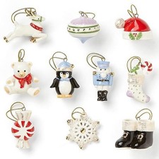 LENOX 10 CHRISTMAS MEMORIES miniature Ornaments No Tree NEW