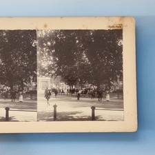 London Stereoview C1880 Real Photo Victorian Scene Hyde Bpark Fashion Crowd