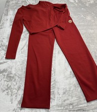 UFC Gym Workout Women's 2 Piece Pants Crop Top Small/Xsmall Red Butter Soft EUC