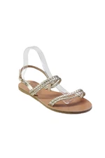 Hebe Athens Womens Metallic Braided Andros Sandals Silver Tone Leather Size 40