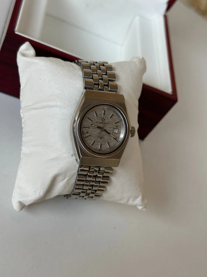 1970's vintage Eterna Matic Kontiki 20 watch Automatic big crown date 30mm Rare - image 4 of 4
