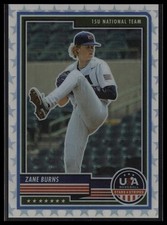 2023 Panini Stars & Stripes USA Baseball #23 Zane Burns White #/99 SN