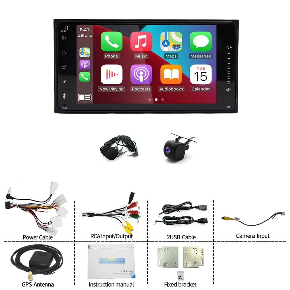 7" For Toyota Solara 1999-2003 Android Apple Carplay Car Stereo Radio GPS Player - Image 4 of 4