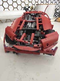 LEGO Technic 8070 Super Car Red V8 2011 Built Set May Be Missing Parts