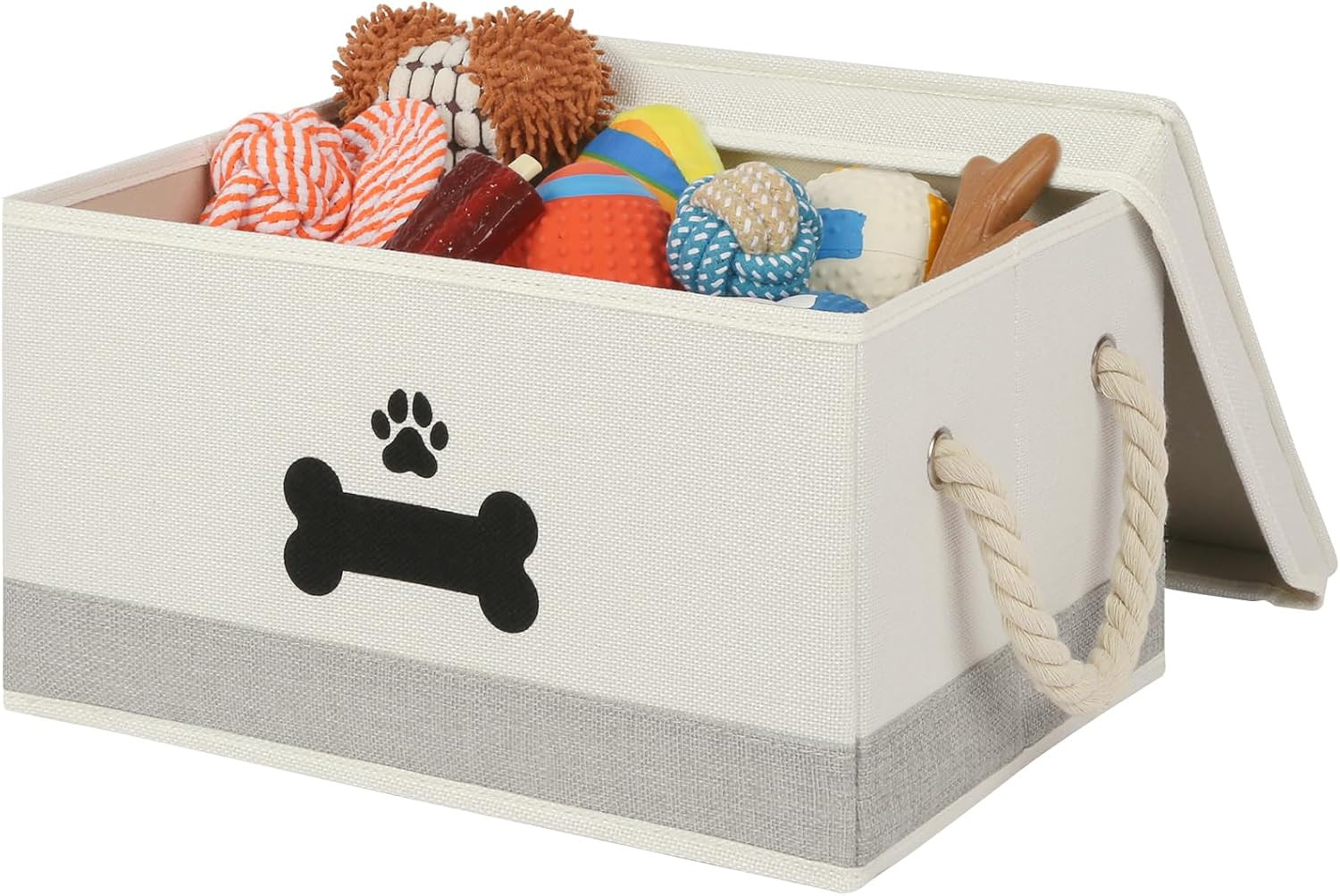 Collapsible Dog Toy Basket with Lid - Storage Bins for Toys,