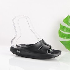 OOFOS Mens OOahh Recovery Sandal Size 9 Black Slide Comfort Cushioned Pool Shoes