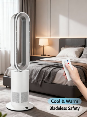 #ad 34quot; Bladeless Oscillating Cooling Tower Fan Heater and Fan Combo for Indoor Use $151.19