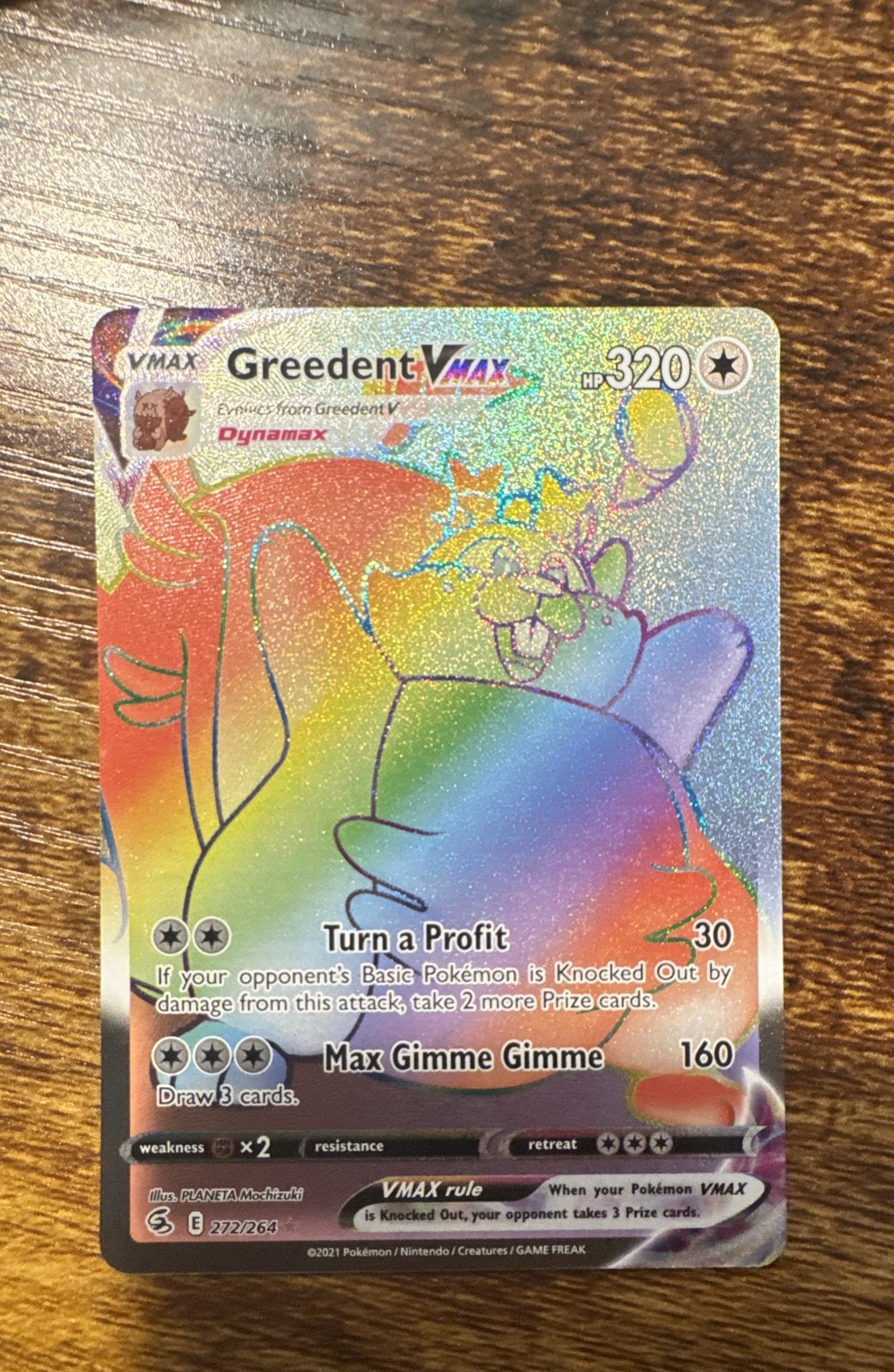 Greedent VMAX (Secret) 272/264 Swsh08: Fusion Strike Holo