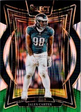 2024 Panini Select #65 Jalen Carter Black & Green Prizm Shock No Helmet