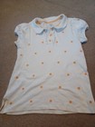 Gymboree Girls 12 White Polo W/ Embroidered Sunflowers Button Sunflowers Ruffle — photo 1