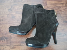 Michael Kors Booties Dark Brown Genuine Suede 5" Heels Size 10 New