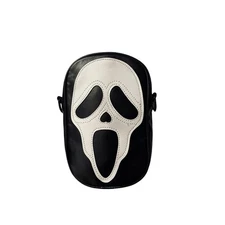 Cute Ghost Purse PU Leather Crossbody Shoulder Bag Handbag for Men Ladies Teen