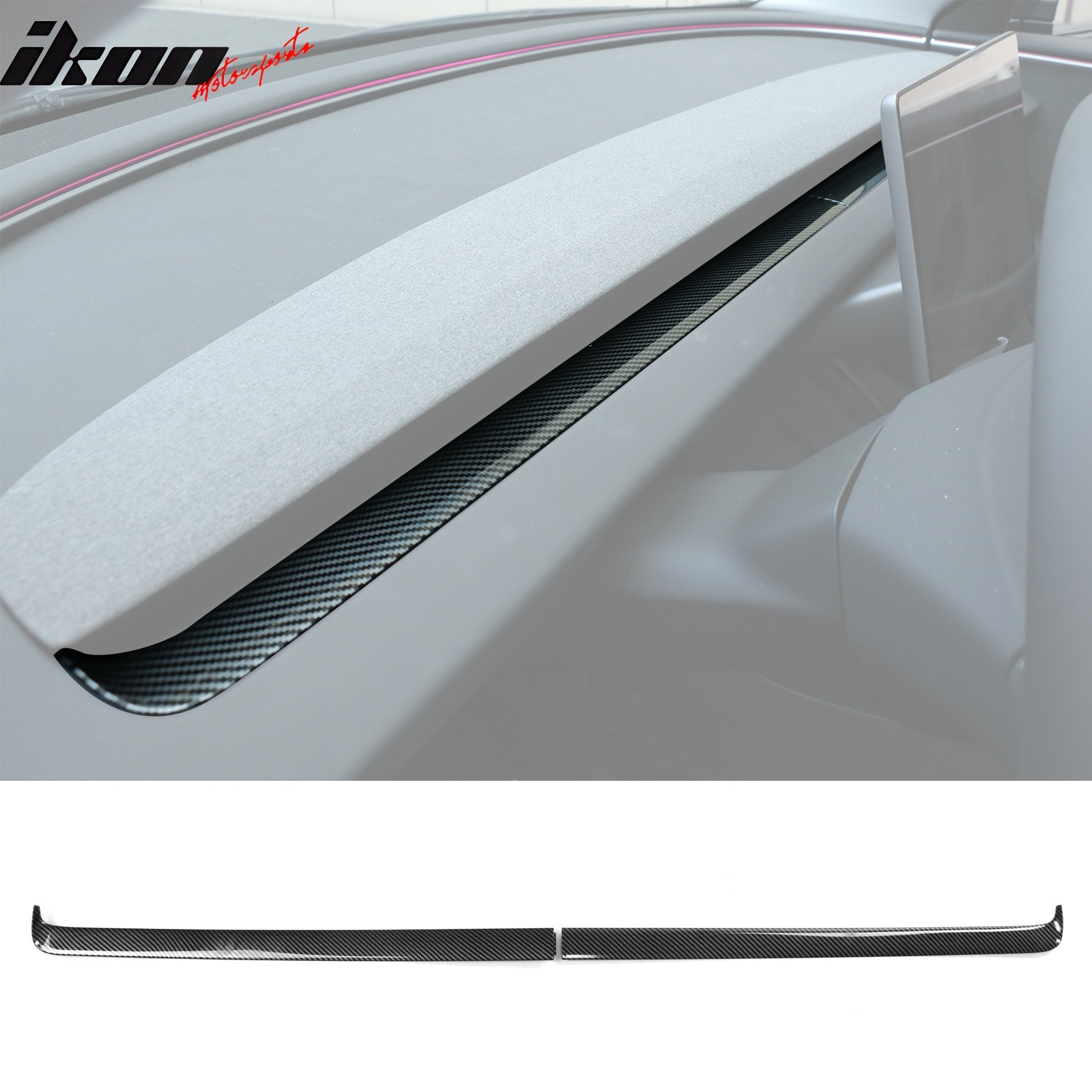 Fits 24-26 Tesla 3 Highland/26 Y Carbon Fiber Print Dashboard Wrap Cover Cap