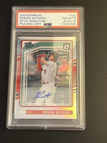 2024 Donruss Roman Anthony Optic Signature PSA 8/10 RC Auto