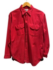 PILGRIM Vintage 1950s- Chamois Cloth Long-Sleeve Shirt with Gussets, Size: L, Co