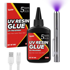 UV Resin Kit with Light - 60G UV Resin with Rechargeable Flashlight, Fast Curing