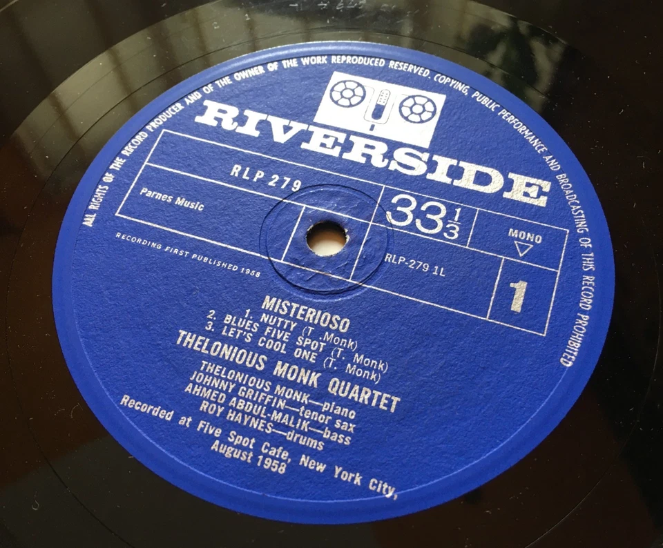 THELONIOUS MONK MISTERIOSO LP 1964 UK RIVERSIDE MONO RLP 279 *READ CAREFULLY* - Image 2 of 4