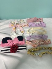 11 Colorful Bow Headbands set baby toddler girl nylon bulk lot BinR