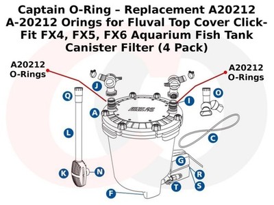 Fluval A20212 A-20212 O-Rings FX4, FX5, FX6 Aquarium Fish Filter