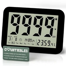 Countables 9999 Days Countdown Clock - Reusable Count Down Timer - Large Disp...