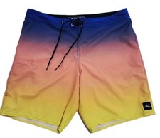 O'NEILL Hyperfreak Shorts Men's Size 36 Multicolor Board Striped Swim Trunks