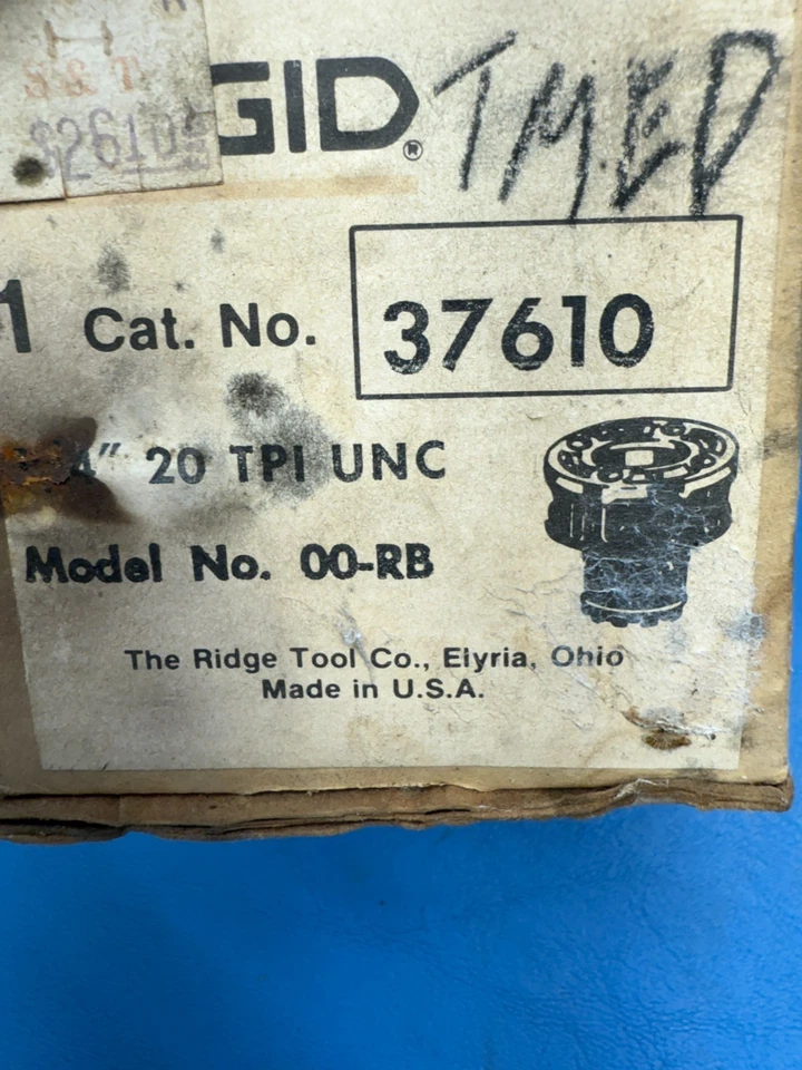 Ridgid 37610 1/4" 20TPI UNC Manual Pipe Threading Die Head Assembly 00-RB - Image 2 of 4