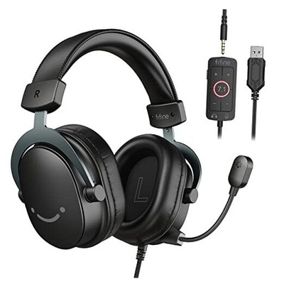  PC Gaming Headset, USB Headset with 7.1 Surround Sound, Detachable Black