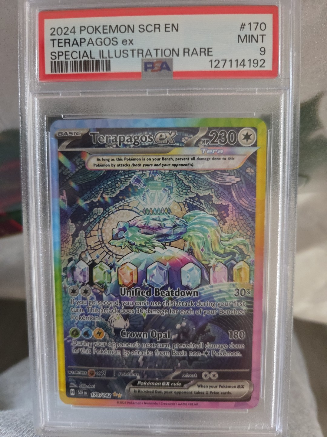 Terapagos ex Special Illustration Rare PSA 9 Pokemon Stellar Crown 170/142